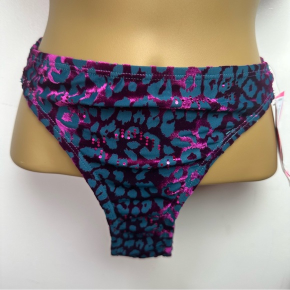 Betsey Johnson Lot 3:Metallic Pink Leopard Wild Instinct 2 Tops & Bottom NWT S/M - Picture 8 of 15